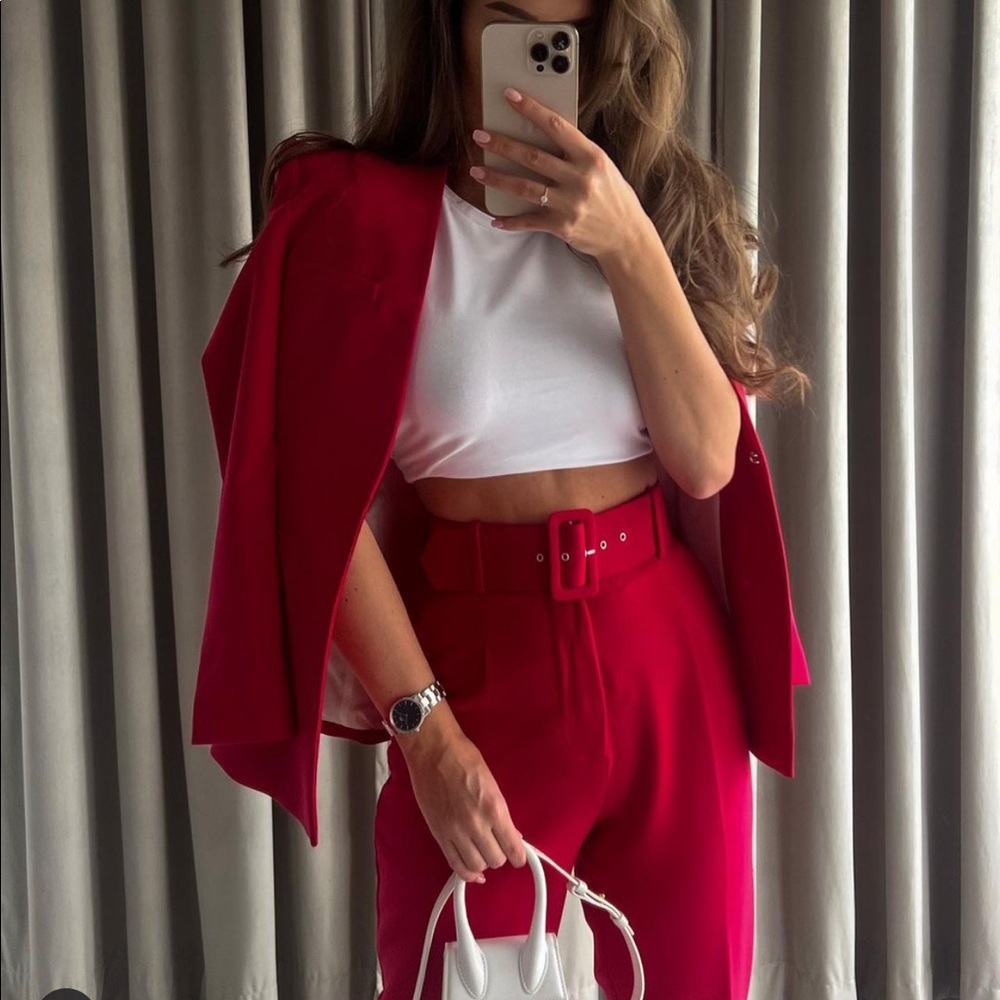 Zara high waisted belted pants - Picture 4 of 16